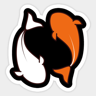 Koi Fish Ying & Yang Minimalist Design Sticker